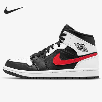 Nike Genuine AIR JORDAN 1 Men's Mid-Top Cushioned Sports Basketball Shoes 554724-075