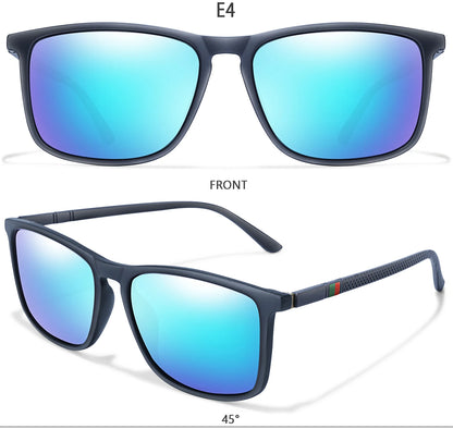 Polarized Square Sunglasses Colorful Lens for Driving Hiking Cycling and Running UV400 Eyewear for Men Women Classic Goggles
