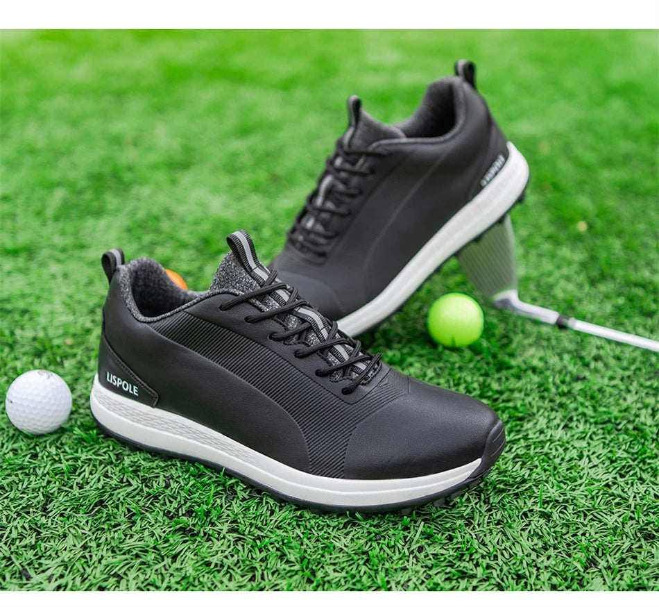 Lersure golfski čevlji za moške, vodoodporni golfski čevlji s špicami, profesionalna protizdrsna golfska obutev, športni copati, luksuzni športni čevlji