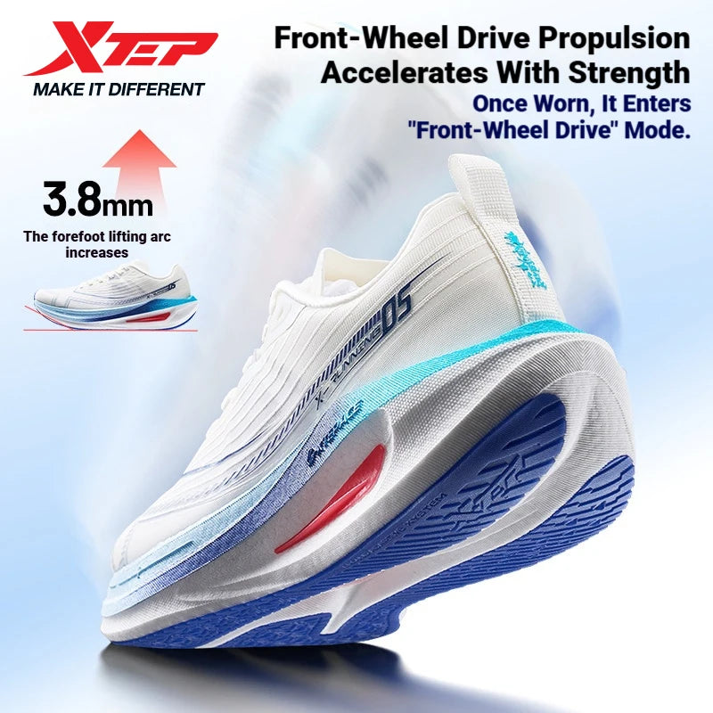 Xtep One Piece Modeling 5.0 Impact-Resistant Men's Lightweight Quick-Drying Marathon Running Sneakers 874219110036