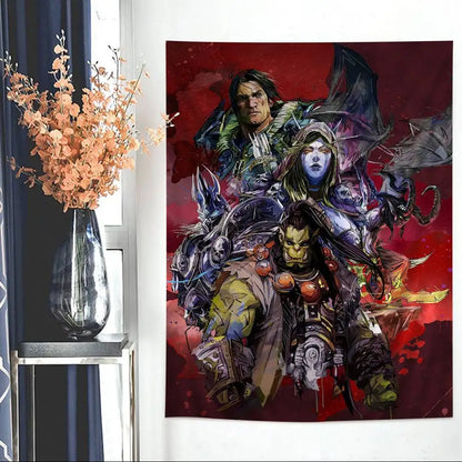 Duża drukowana makatka ścienna World Of Warcraft Hot Game, tania hipisowska dekoracja ścienna, boho makatki ścienne z mandalą, dekoracja do domu