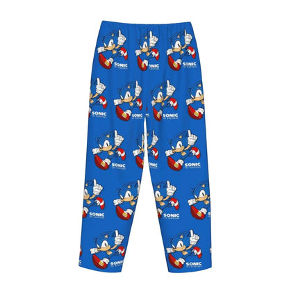 Custom Printed Womens Soniced Pajama Pants Hedgehog Game Sleepwear Sleep Lounge Bottoms with Pockets