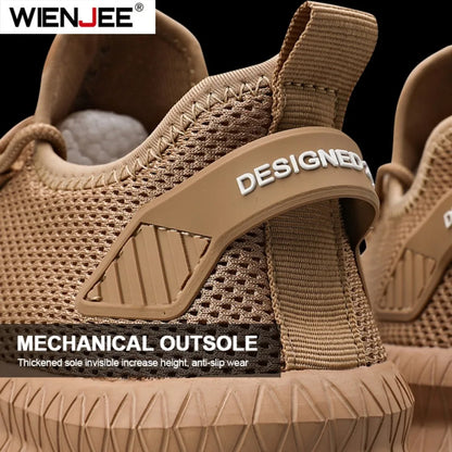 Antislip casual herensneakers, ademend, voor buiten, joggen, training, wandelen, sport, hardlopen, outdoor, geweven, gebreid, veterschoenen