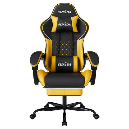 SUKIDA Gaming Chair Ergonomic Video Game Chair Comfortable Computer Chair with Footrest and Lumbar Support Office Chair