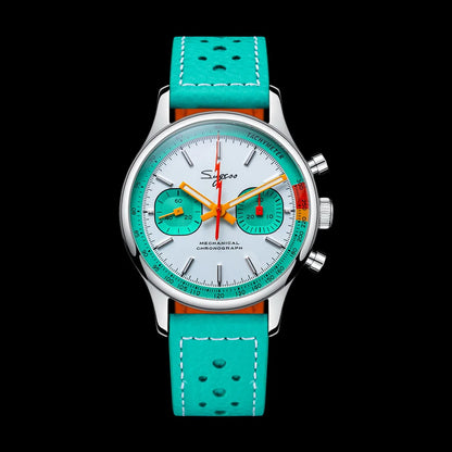 Sugess Chronograph Watch for Man ST19 Swanneck Movement Mechanical Wristwatches Sapphire Crystal Pilot Military Racing Clock New