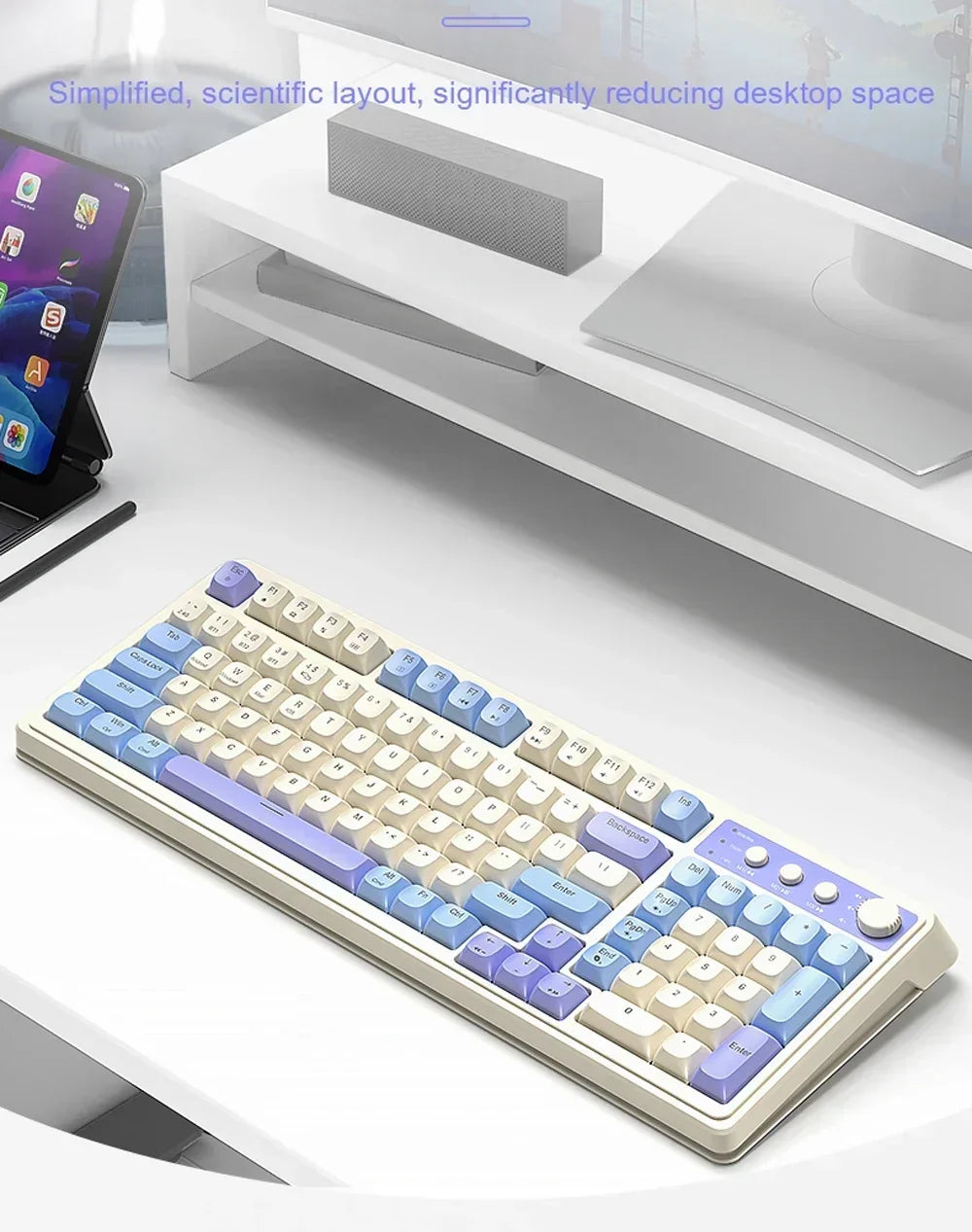 AULA S99 Keyboard 3-Mode Wireless Bluetooth Wired RGB Ergonomic 99Key Typing Mute Gaming Keyboard Custom PC Accessories Gifts