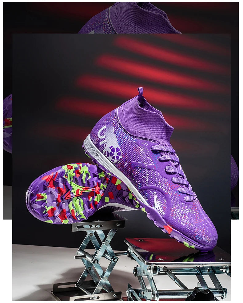 New Men's Football Boots Training Soccer Shoes Breathable Grass Cleats Match Long Spikes Indoor Sneakers Ultralight Drop Shipping