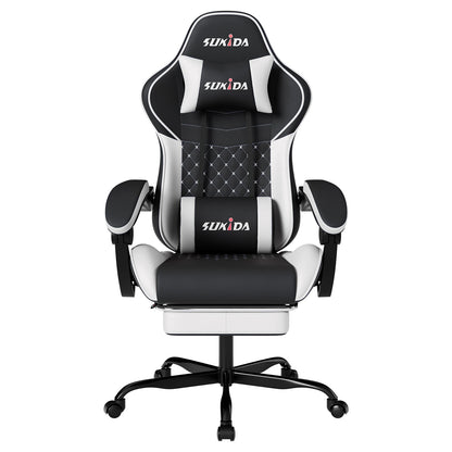 SUKIDA Gaming Chair Ergonomic Video Game Chair Comfortable Computer Chair with Footrest and Lumbar Support Office Chair