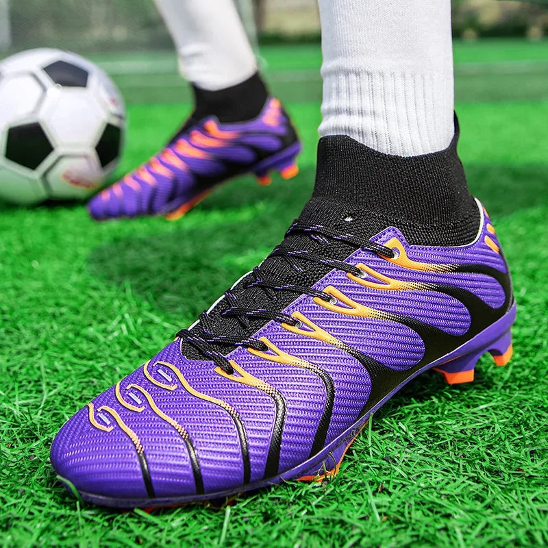 Herren-Fußballschuhe Sport FG/TF Outdoor-Fußballschuhe Training Jungen Wettkampf rutschfest mit langen Stollen Hallen-Futsal bequem