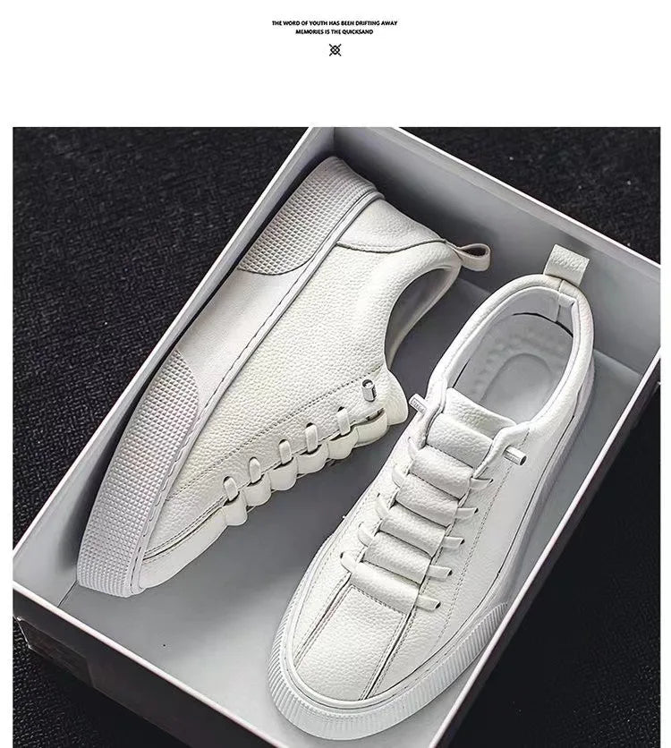 Sneakers da uomo, scarpe casual da uomo, ballerine da uomo, zapatillas da uomo, scarpe leggere in pelle PU traspiranti, scarpe da tennis sportive da uomo bianche