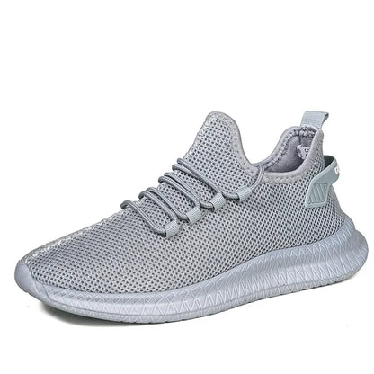 Antislip casual herensneakers, ademend, voor buiten, joggen, training, wandelen, sport, hardlopen, outdoor, geweven, gebreid, veterschoenen