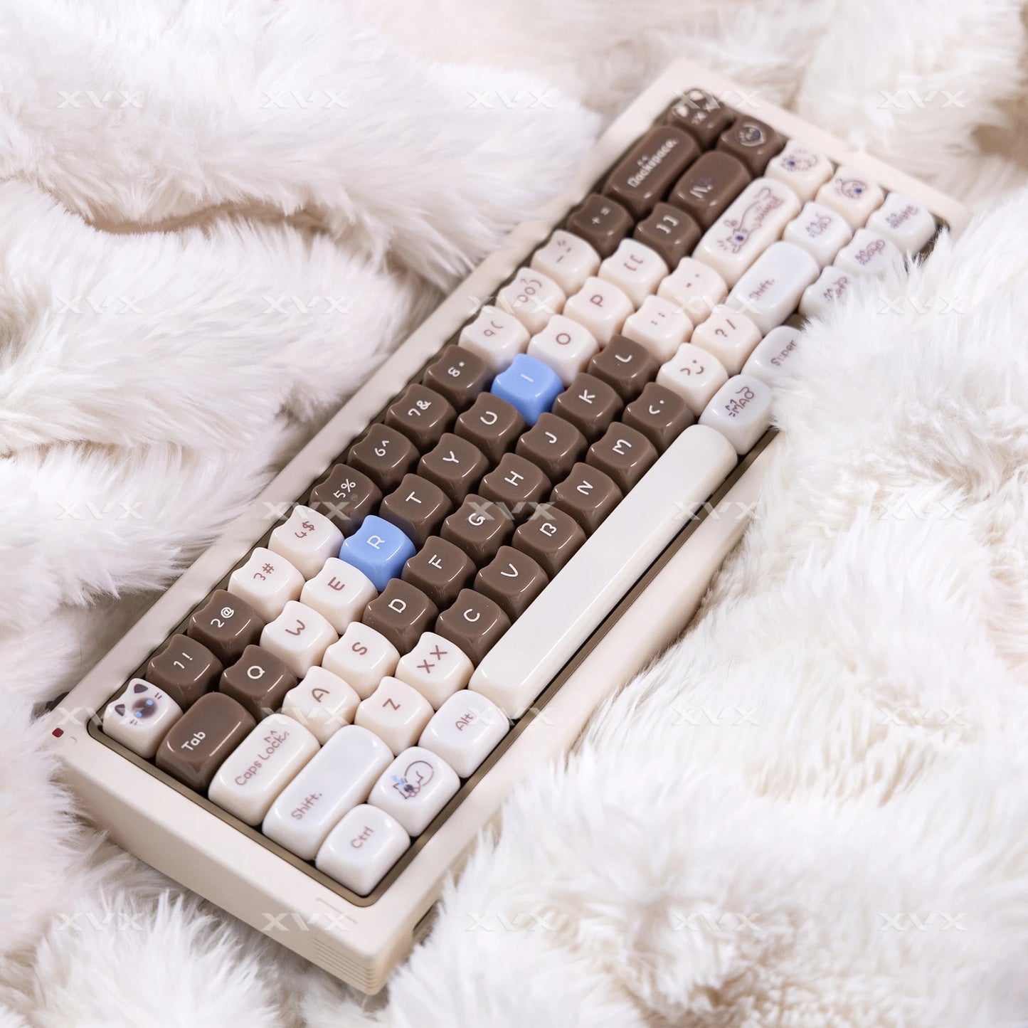XVX 148 Keys Cat Theme Keycaps MAO Profile Key Cap Korean Glossy Cute Keycap for Keyboard 61 64 68 78 87 96 98 104 108