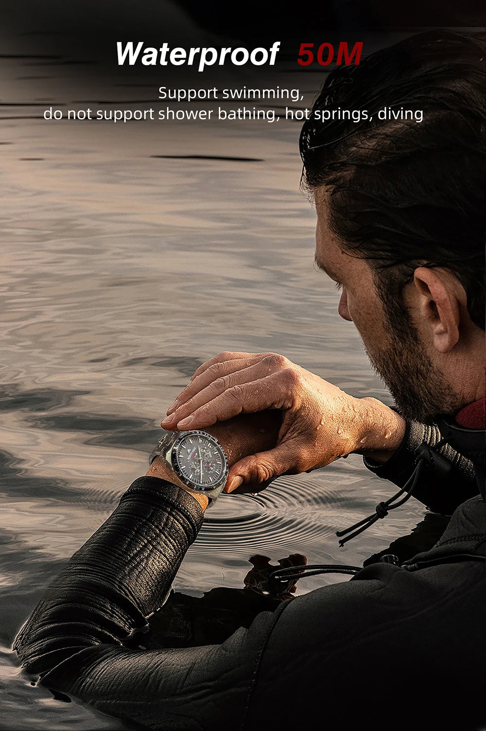 NORTH EDGE 2025 LONGWINGS Men Quartz Watch Solar Powered Stopwatch Waterproof 50M 316 Full Stainless Steel Luminous Pilot Watch