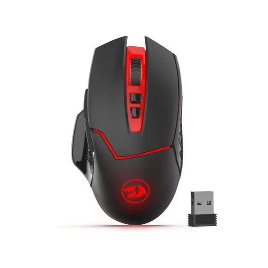 Mouse gaming wireless Redragon M690-1 2.4Ghz cu schimbare DPI, 2 butoane laterale, 2400 DPI, design ergonomic, 8 butoane - mouse negru
