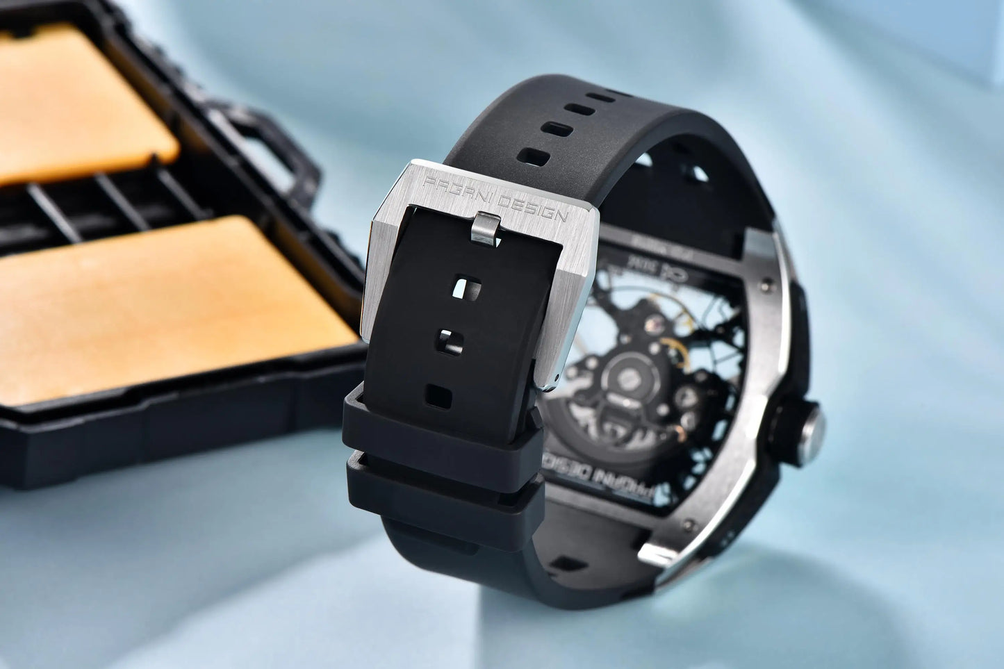 Novo Relógio de Pulso Masculino PAGANI DESIGN PDYS018 Automático Mecânico, Fashion Casual Skeleton, Safira e Aço Inoxidável