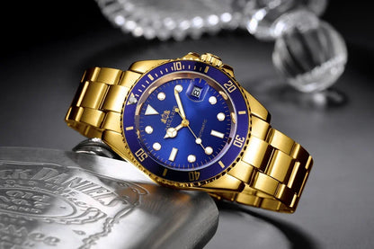 Automatic Men's Watch Mechanical Movement Stainless Steel Gold Silver Green Red Dial Date Strong Luminous Luxury Watches