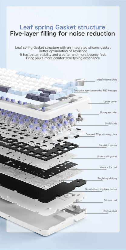 F75 Mechanical Keyboard FREEWOLF * AULA F75 Bluetooth Three-mode Keyboard, Dedicated for Gaming and Office Use
