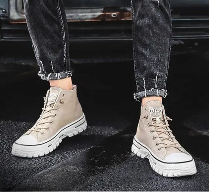 Pantofi din pânză pentru bărbați, pantofi sport casual înalți, respirabili, gri, pentru skateboarding, vulcanizați, adidași confortabili, nou