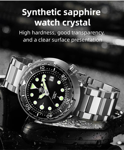 ADDIESDIVE2025 New Men's Mechanical Watch 8215 Movement Sapphire Glass Stainless Steel Watch Night Light Waterproof Diving Watch
