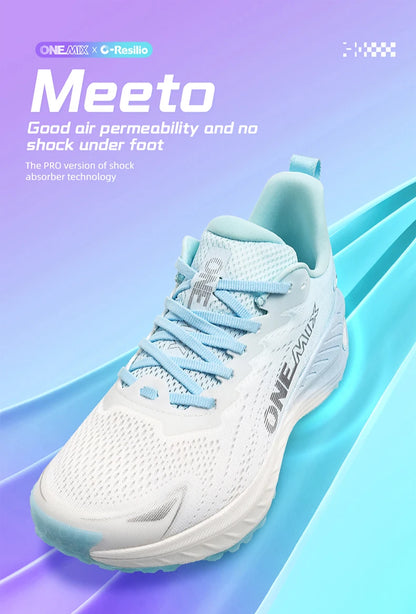 O-Resilio Running Shoes Men Cushion Stability Outdoor Sports Casual Mesh Lace-Up Lightweight Gym Jogging Sneakers