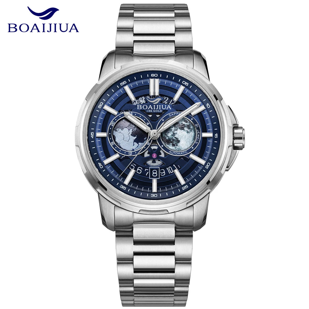BORIAGE(BOAIJIUA) Automatic Mechanical Watch Creative Starry Sky Watch Water Resistant  Mechanical Watches Birthday Gift for Men