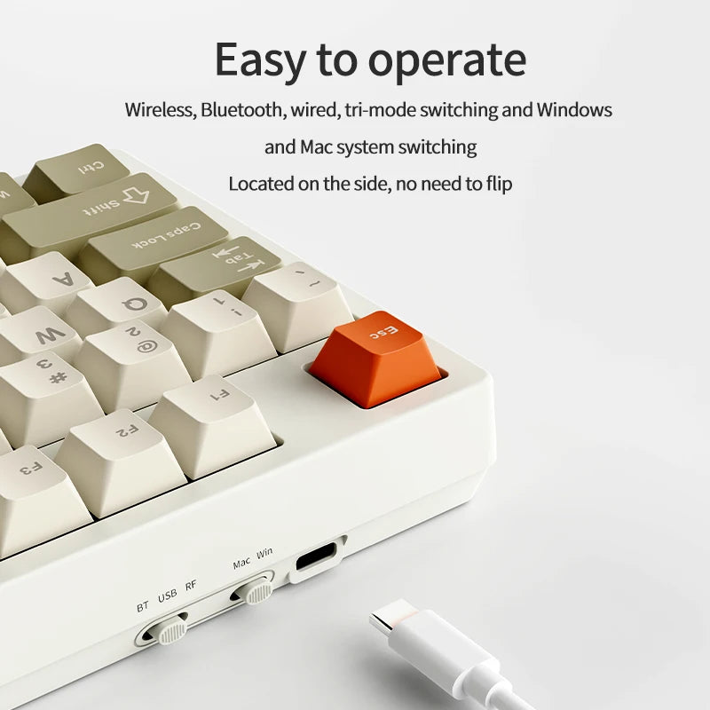 Ajazz AK35I V3 MAX 8000mAh battery Gaming mechanical keyboard Tri-mode Wired Bluetooth Wireless Hot-swappable TFT color screen