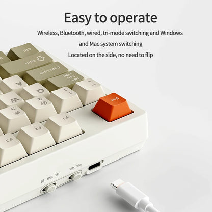 Ajazz AK35I V3 MAX 8000mAh battery Gaming mechanical keyboard Tri-mode Wired Bluetooth Wireless Hot-swappable TFT color screen