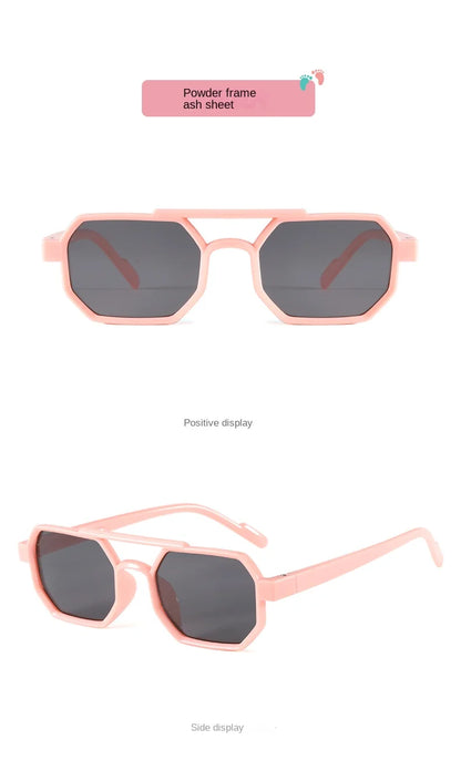 Children’s Sunglasses Vintage Double-beam Sun Glasses UV400 Outdoor Girl Boy Fashion Glasses Classic Square Kids Sunglasses