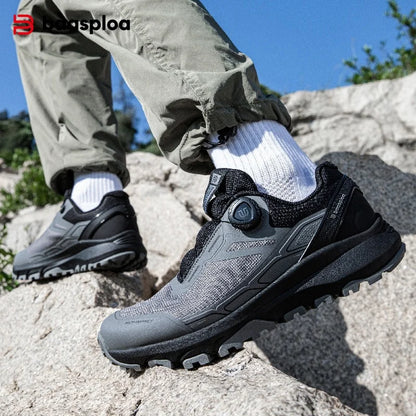 Baasploa Men Hiking Shoes Outdoor Climbing Mesh Breathable Travel Walking Shoes Male Non-Slip Wear Resistant Comfortable Sneakers