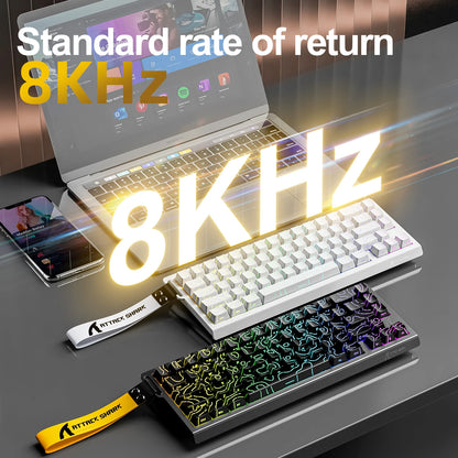 Tastiera a switch magnetici ATTACK SHARK X68HE cablata e FREEWOLF F68 cablata F68Pro wireless per gaming professionale 8K Hz 0.01mm Rapid Trigger