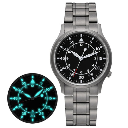 BERNY Titanium Men Quartz Watch AR Coating Sapphire Fashion Wristwatch Luminous VH31 Ultra-thin Wristwatch Waterproof 5ATM Watch