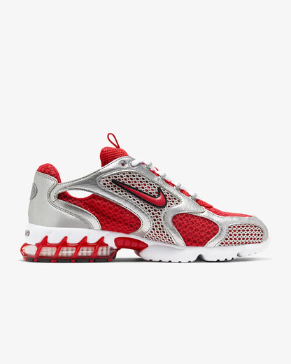 Nike Air Zoom Spiridon Cage 2 Scarpe casual unisex basse Abbigliamento sportivo Grigio e rosso Resistenti all'usura Calzature lifestyle CJ1288-600