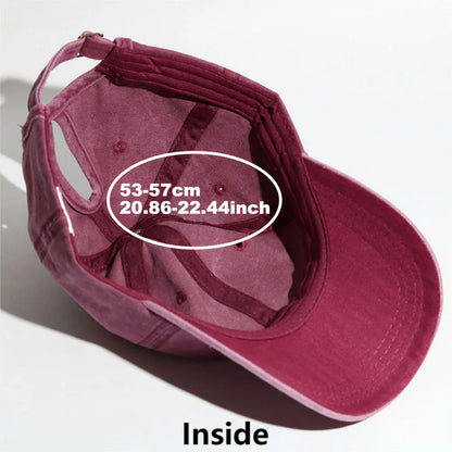Simple Washed Hole Crossing High Ponytail Hat For Women, Versatile Baseball Cap Soft Top Baseball Cap