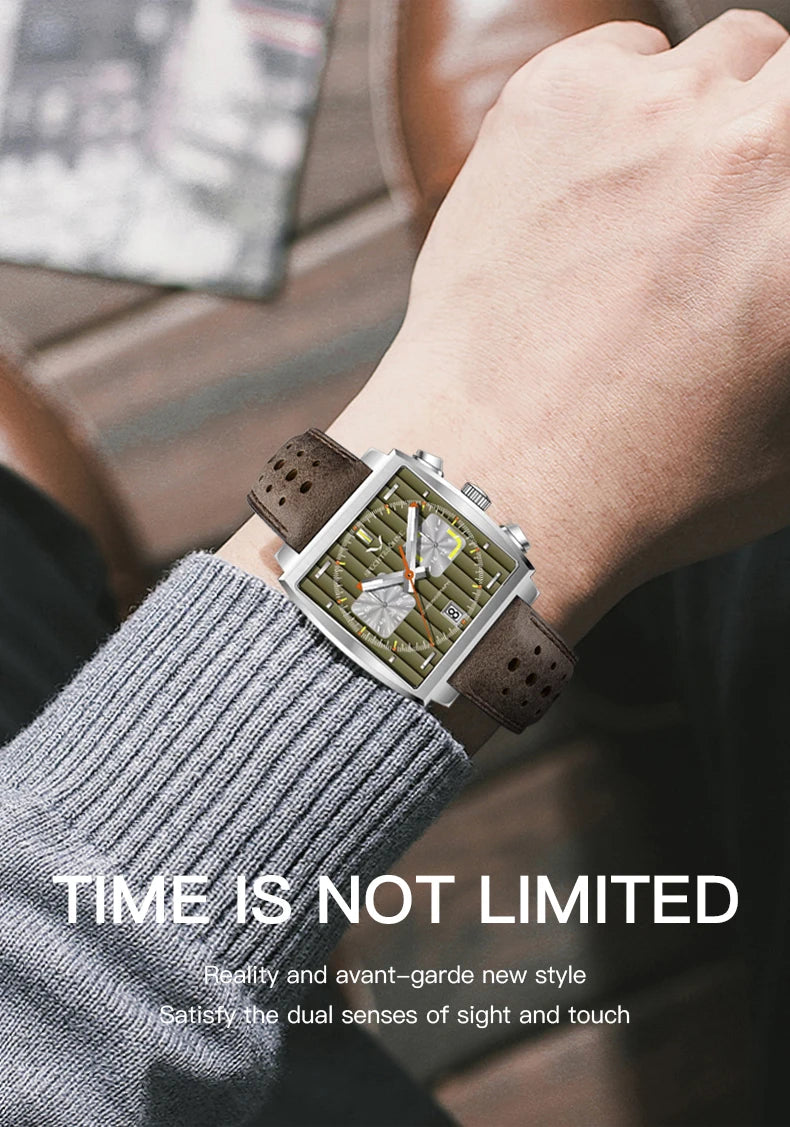 Specht&Sohne Men's Watch Luxury Brand Waterproof Stainless Steel Leather Japan VK Multifunctional Quartz Watch