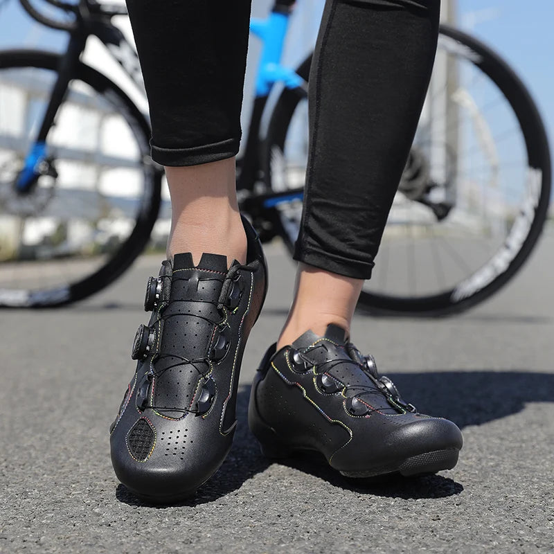 Pantofi de mountain bike pentru bărbați, pantofi de ciclism cu cataramă rapidă, compatibili cu pedalele cu sistem SPD, pentru interior și exterior, pantofi MTB pentru femei