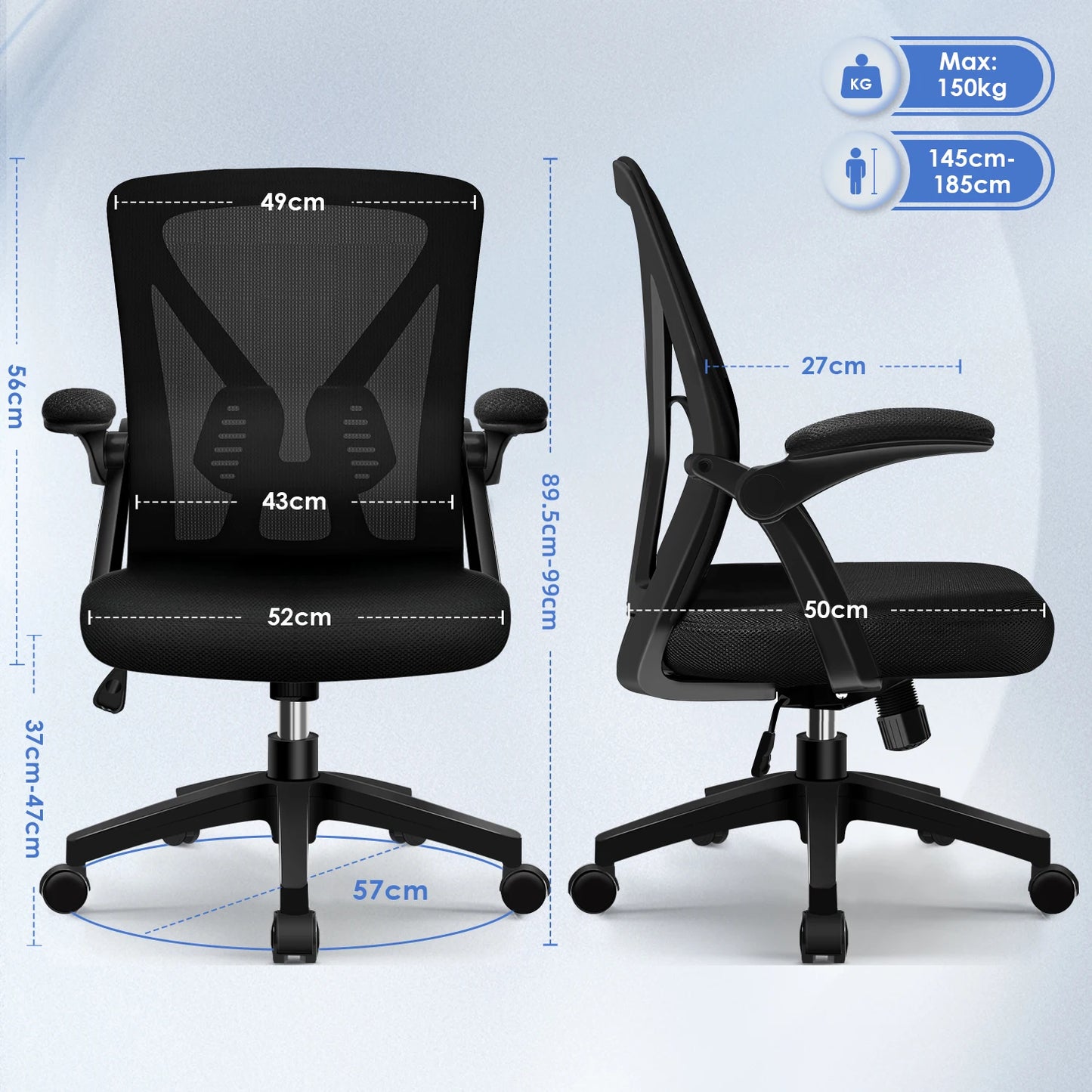 Daccormax Office chair Ergonomic Reclining 90°-125°, Desk chair with Lumbar Support, Computer chair Adjustable, living room chairs