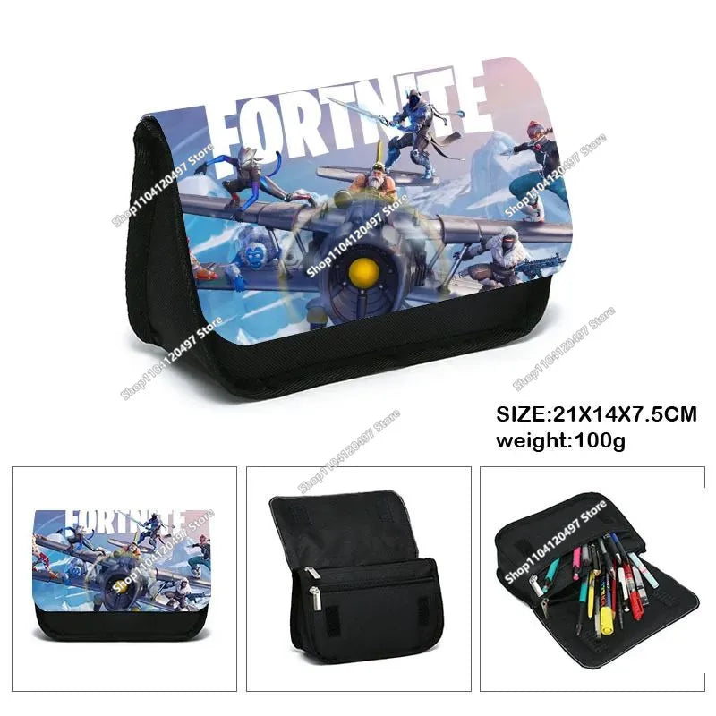 New Fortnite Pencil Case Cartoon Figure Printed Pencil Bags Cute Pencil Cases Boys School Supplies Children Birthday Gifts
