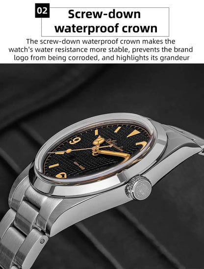 ADDIESDIVE New Men's Analog Watch Bubble Mirror Glass 100m Luminous Men's Quartz Watches with Stainless Steel Bracelet AD2096