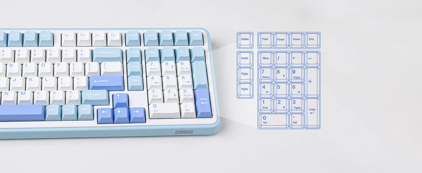 EPOMAKER TH99/TH99 Plus 96% QWERTY ANSI Wired/Bluetooth 5.0/2.4GHz Wireless Hot-Swap Gasket Mechanical Keyboard with Numpad