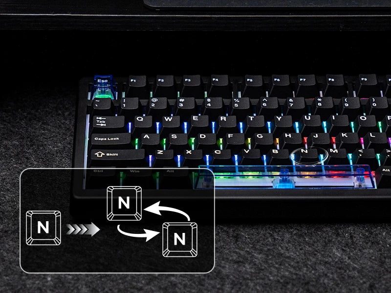 EPOMAKER HE80 75% US-QWERTY-Layout Hot-Swap Creamy Gasket kabelgebundene magnetische mechanische Tastatur mit Hall-Effekt, DKS SOCD für PC/Mac