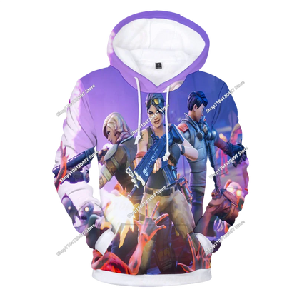 New Fortnite 3D Digital Printed Top Children's Hooded Fashion Trendy Casual Pullover Sweatshirt Birthday Gift