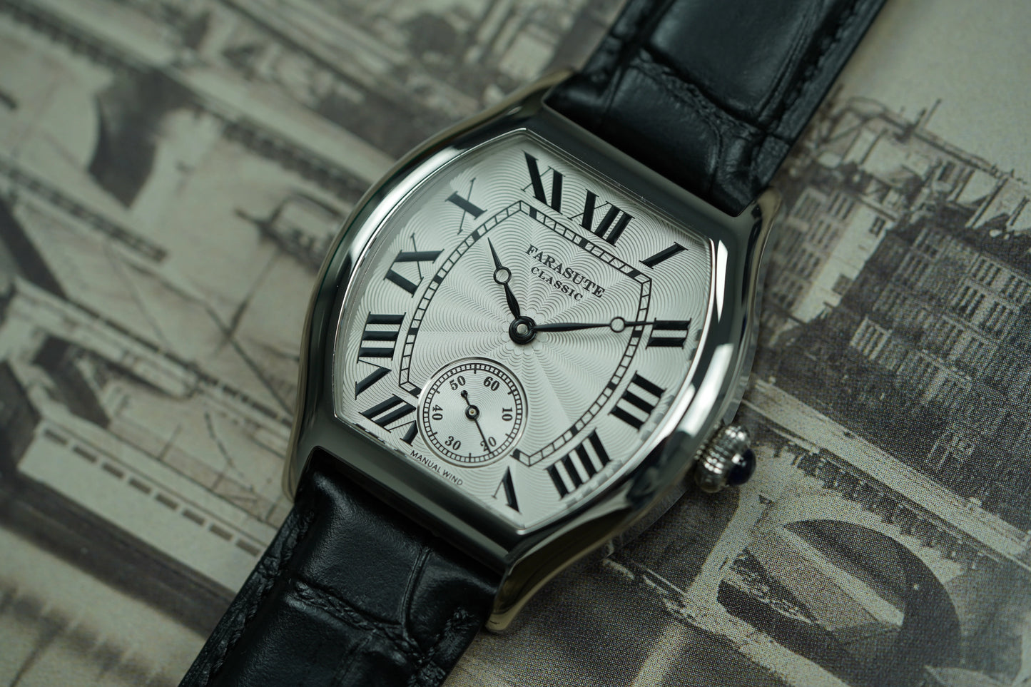 FARASUTE New Classic Hangzhou Customized Movement Manual Mechanical Watch Men's Sapphire Crystal Small Second 50m Waterproof Watch
