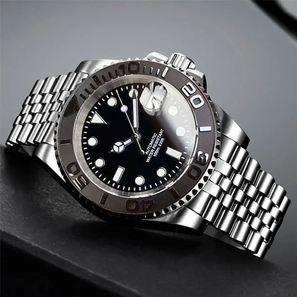 Orologio da uomo automatico 200m impermeabile Miyota8215, orologio subacqueo 40mm con movimento meccanico, luminoso, cinturino Jubilee e fibbia Glide Lock