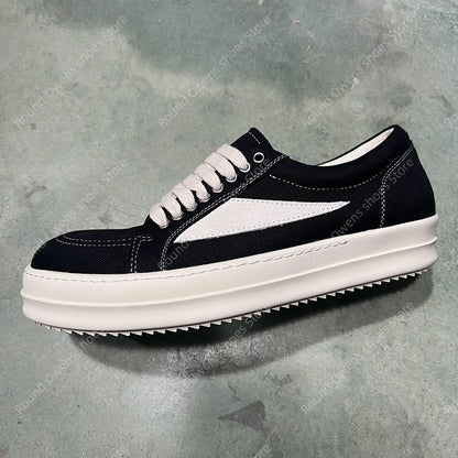Casual shoes men low top quality denim lace-up thick sole luxury designer hip-hop dunk sport trainers women summer flat sneakers