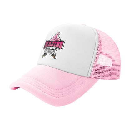 Dragon Ball Kid Buu Trucker Cap Unisex Hats Sun Caps Trucker Cap Adjustable Polyester Mesh Baseball Cap Summer