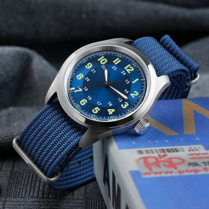 Militado ML08 38mm Quartz Watch VH31 Movement Double Domed Sapphire Crystal Wristwatch Super C3 Green Luminous Vintage Watches