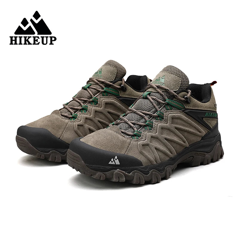 HIKEUP usnjene pohodniške čevlje, trpežni čevlji za šport na prostem, moški treking čevlji iz usnja, čevlji z vezalkami za plezanje in lov