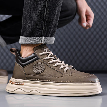 Pantofi Oxford casual pentru bărbați, din piele, cu talpă groasă, la modă, pentru exterior, fără toc, de calitate superioară, pantofi Oxford realizați manual, pentru plimbare