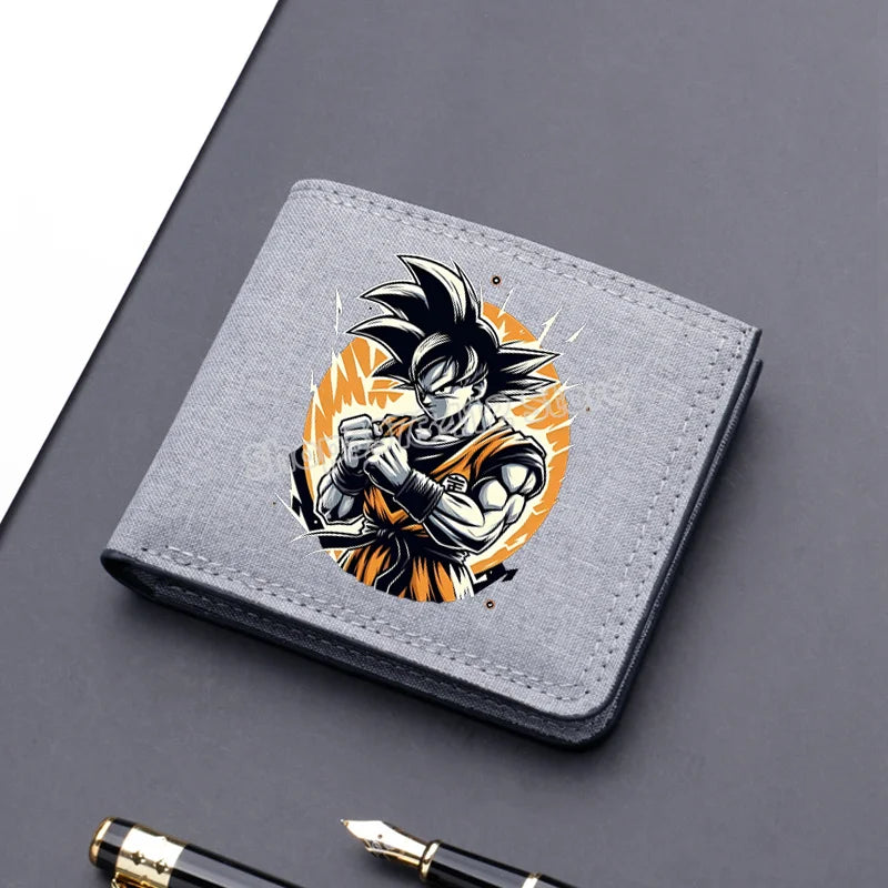 Dragons Ball Wallet Anime Goku Men Short Folding Purse Cartoon Card Holder Kids Coin Photo Case Fashion Pocketbook Birthday Gift