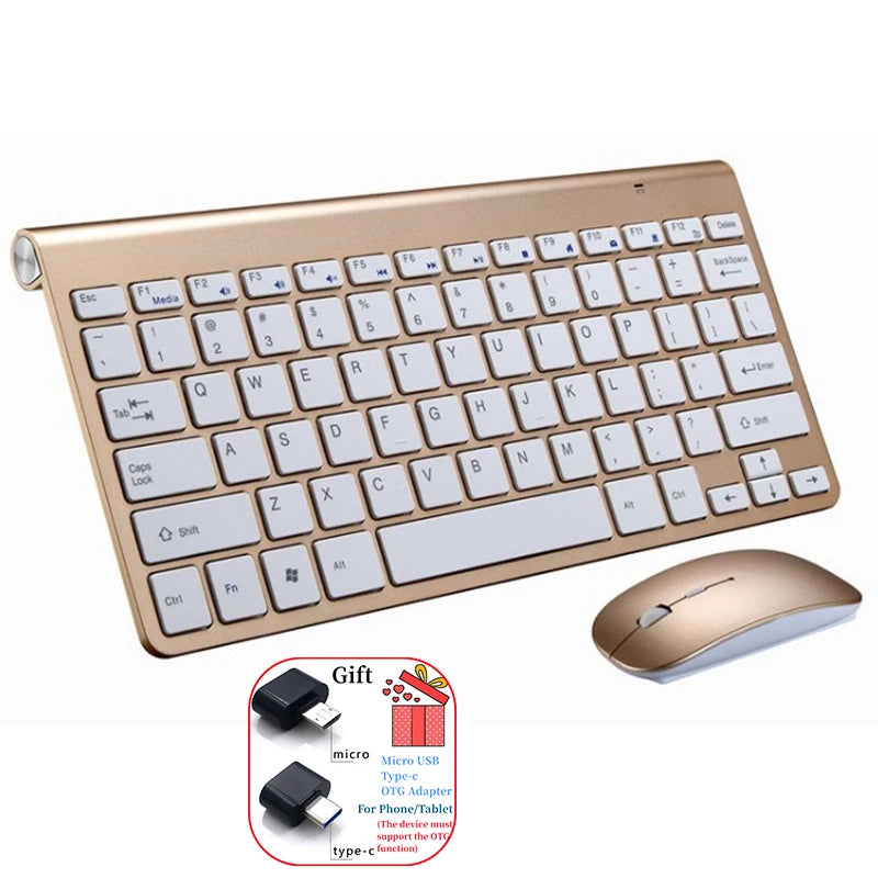 Combo tastiera e mouse wireless spagnolo ebraico coreano thailandese 2.4G, mini tastiera e mouse wireless portatili per Windows Mac Android